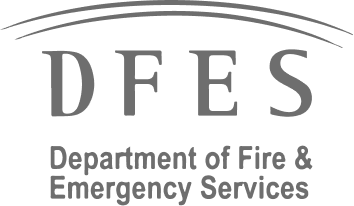 A logo of DFES: Department of Fire & Emergency Services.