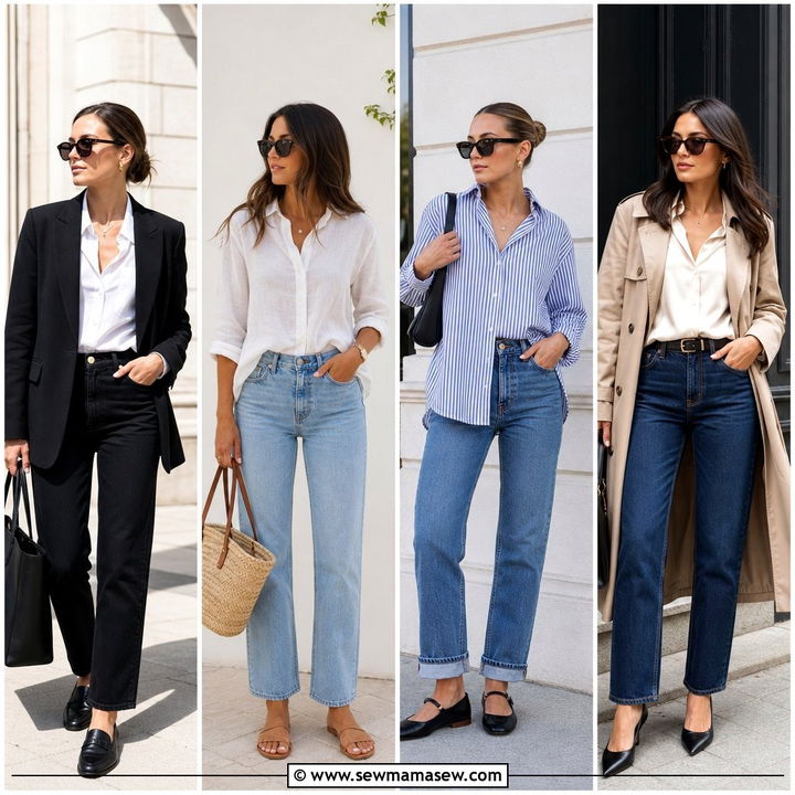 30 Straight Leg Jeans Outfit Ideas With A Button Down For Work
