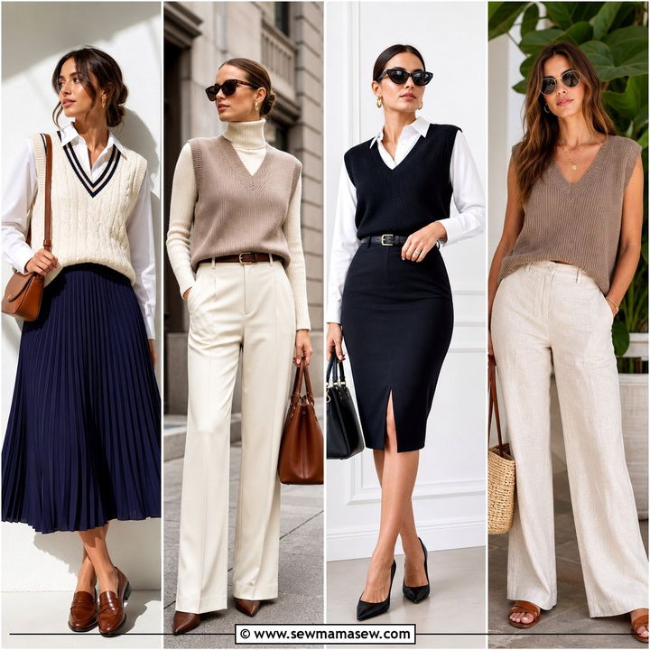 30 Sweater Vest Outfits for Women Over 40 Polished Ideas