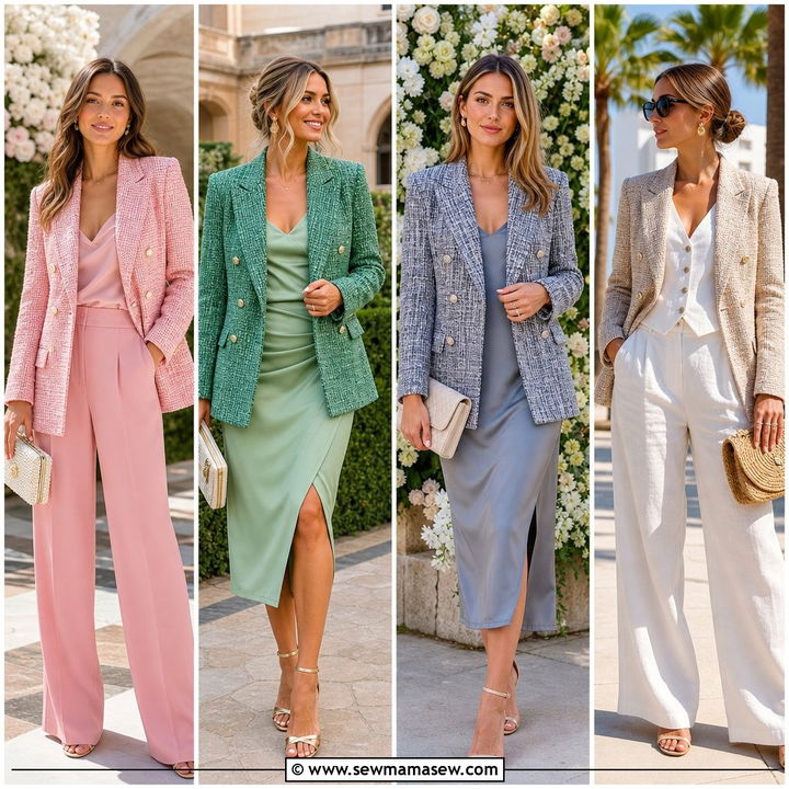 30 Tweed blazer outfit ideas for a wedding Guest Looks
