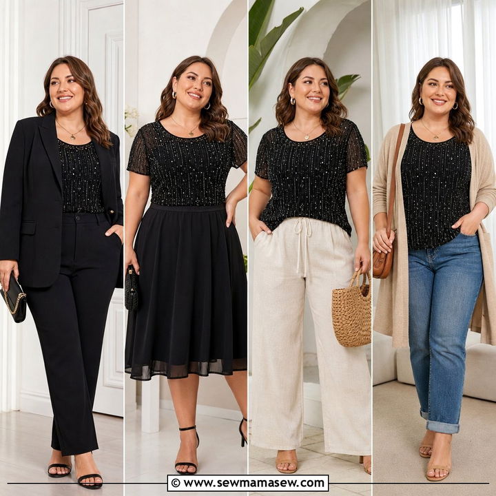 20 Plus Size Beaded Top Outfit Ideas for Glamorous Nights Out