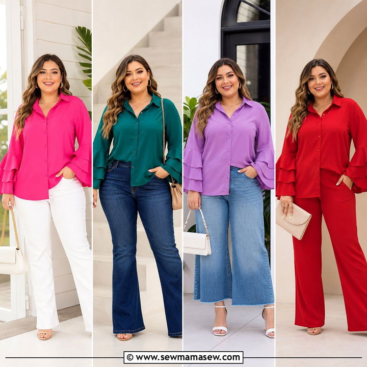 20 Plus Size Bell Sleeve Blouse Outfit Ideas for Chic Workdays