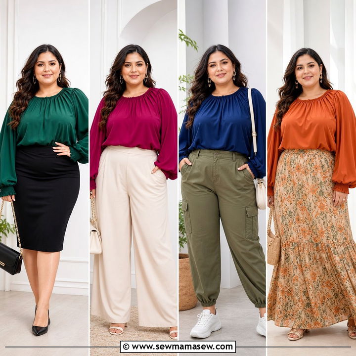 20 Plus Size Bishop Sleeve Top Outfit Ideas for Polished Workdays
