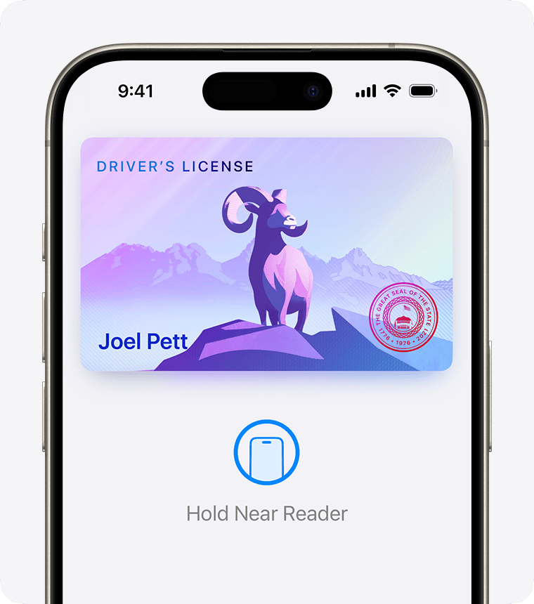 A driver’s license in Apple Wallet.