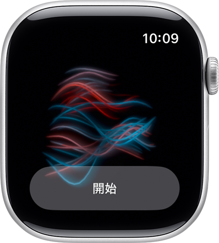 血中に取り込まれた酸素レベルの測定が進行中であることが表示されているApple Watch。