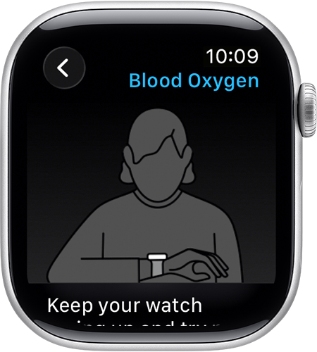 An Apple Watch that shows a person wearing their Apple Watch while keeping their wrist and palm down and flat.