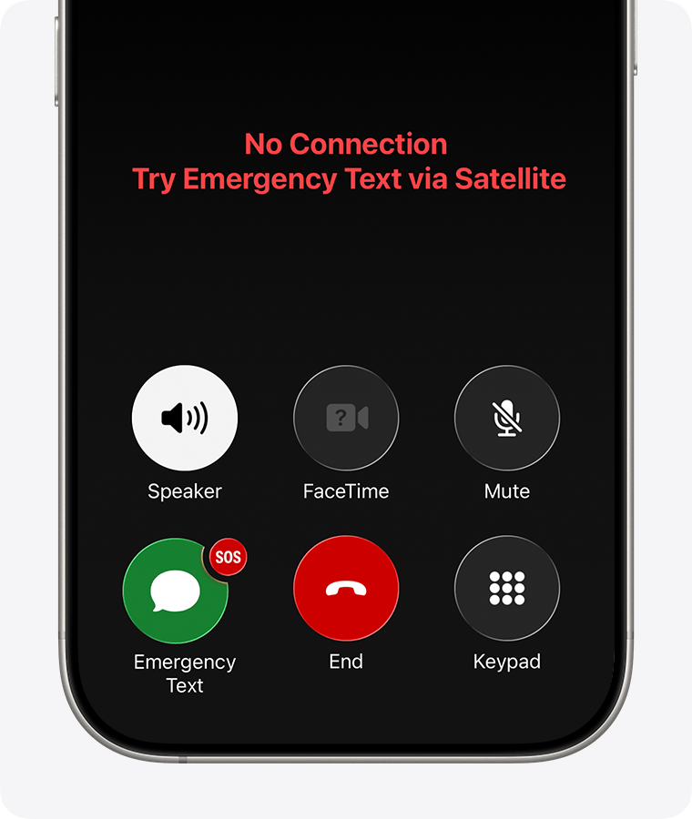 If you are outside both cellular and Wi-Fi coverage, you can text emergency services via satellite.