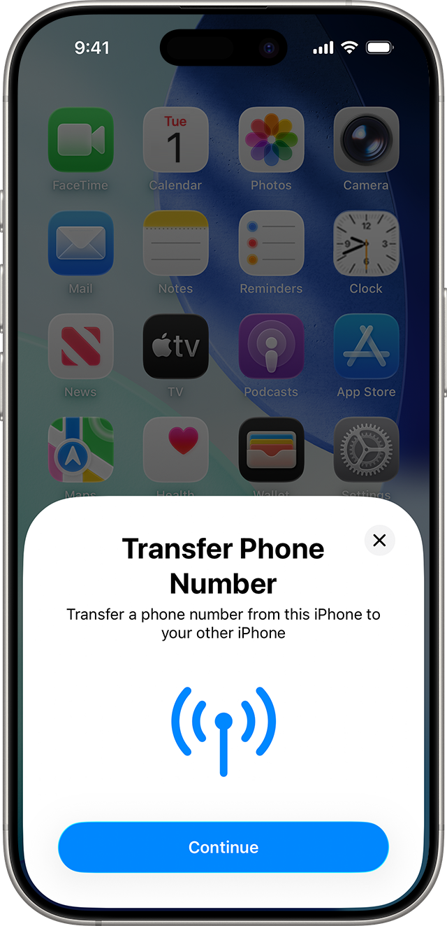 iPhone screenshot of setup of eSIM with option to transfer cellular plan from another iPhone.