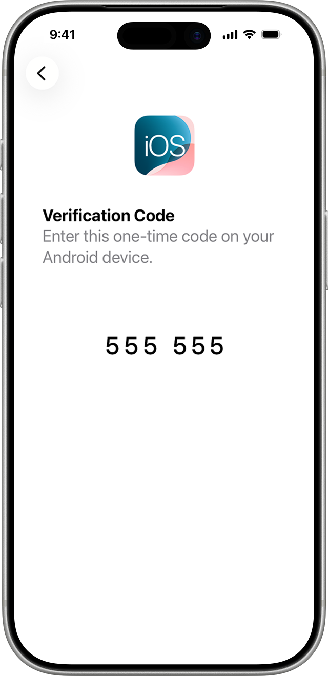 A one-time code confirms the two devices are connected.