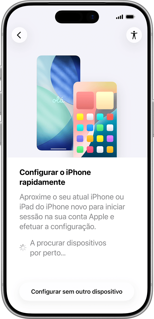 Se colocar o telemóvel antigo perto do novo iPhone, a app "Migrar para iOS" irá ajudar a transferir dados sem fios.