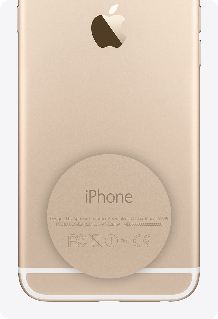 The back of an iPhone showing the engraved IMEI.