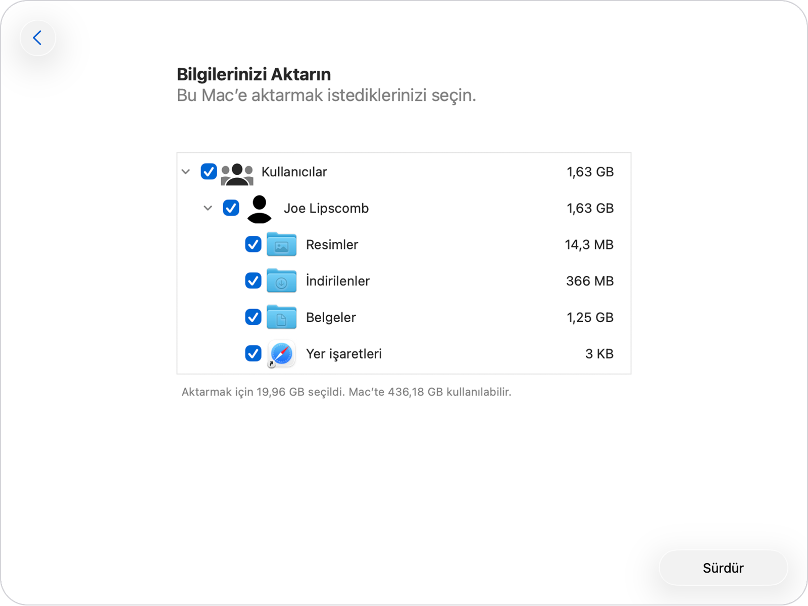 Geçiş Yardımcısı: Bilgilerinizi aktarın