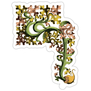 An Oak Leaf Ornament Sticker