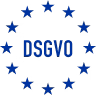 DSGVO-Siegel mit EU-Sternenkranz als Symbol für europäischen Datenschutz.