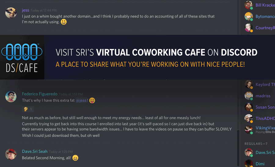 Join Sri's Virtual Coworking Cafe