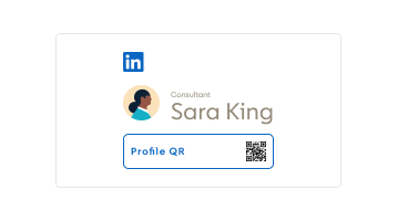 Image of a business card with a QR code