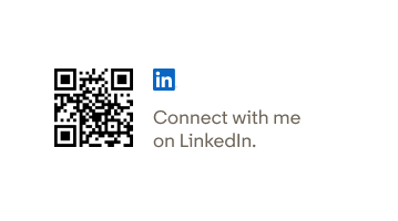 The LinkedIn in logo with a member’s QR code to redirect to their LinkedIn profile.