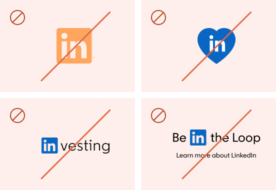 Examples of how not to use the in logo with a line through them