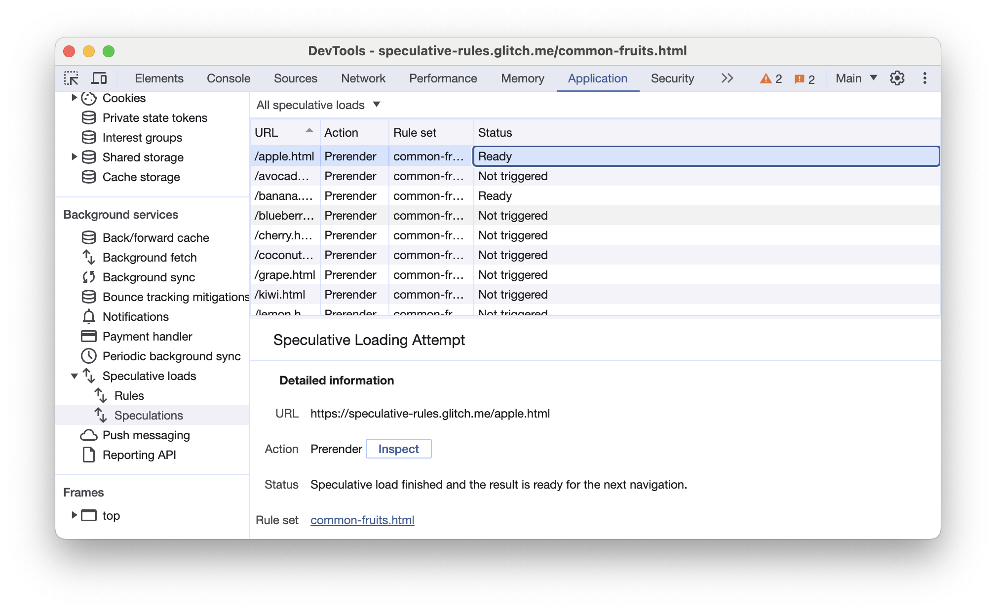 تب گمانهزنیهای DevTools کروم با صفحات از پیش رندر شده فعال میشود