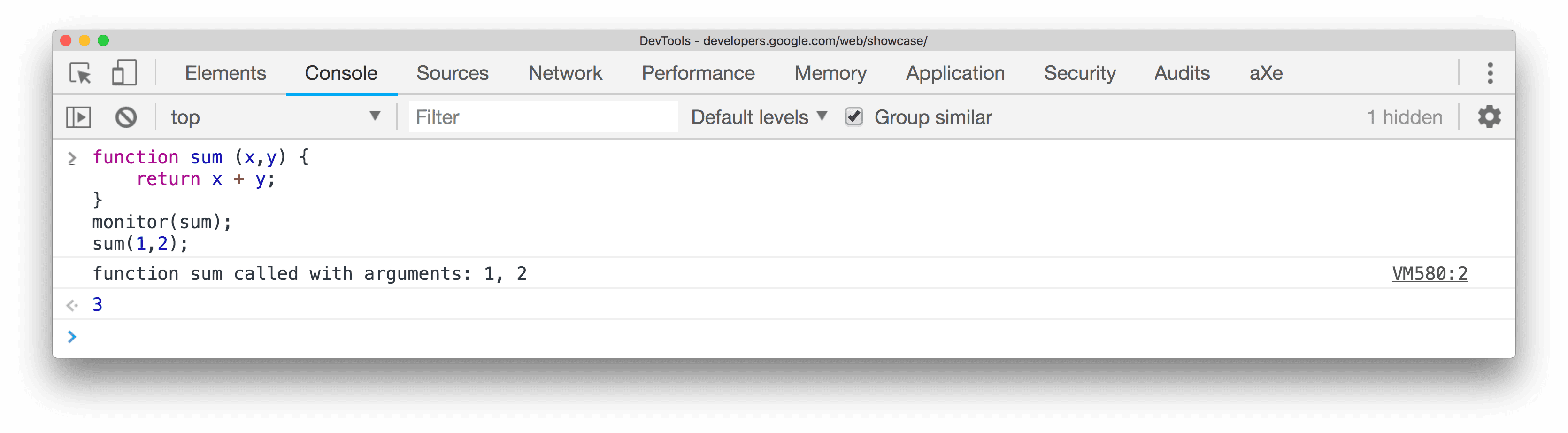 דוגמה ל-method monitor().