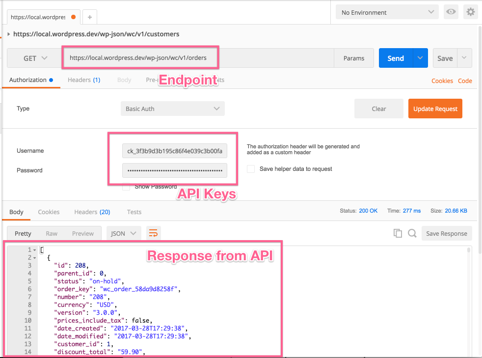 Postman example