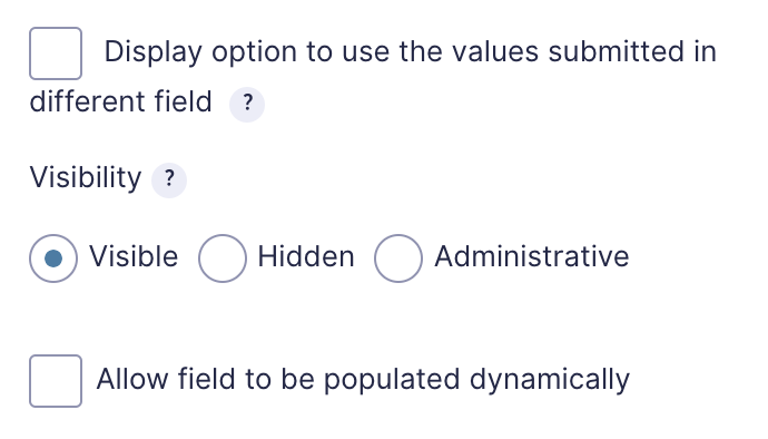 Address Field Advanced Settings