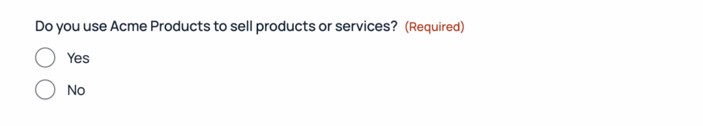 Survey Radio Buttons field