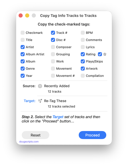 Copy Tag Info Tracks to Tracks in action Copy Tag Info Tracks to Tracks in action