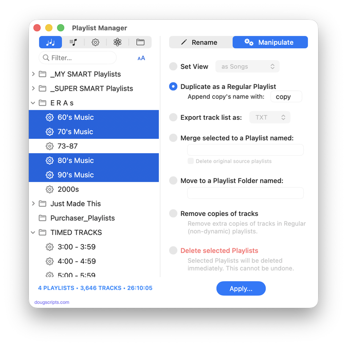 Playlist Manager in action