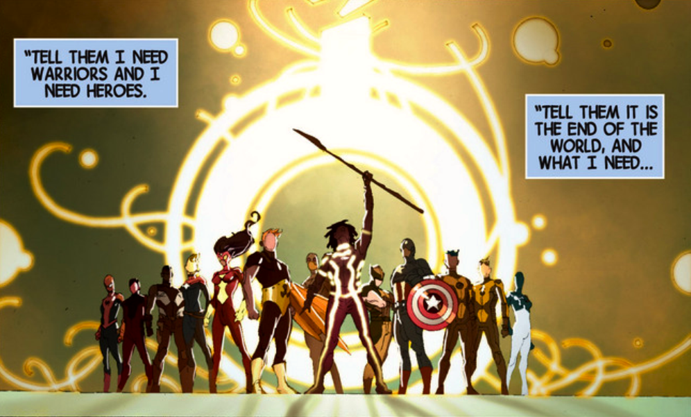 Manifold teleporting the Avengers to a terraformed Mars surface