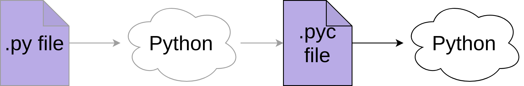 Python compiles a py file into a pyc file and then executes it.
