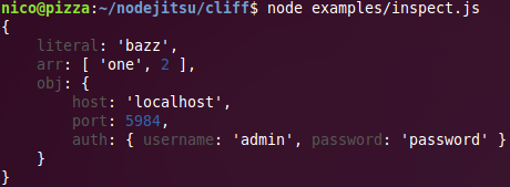 output from inspect.js