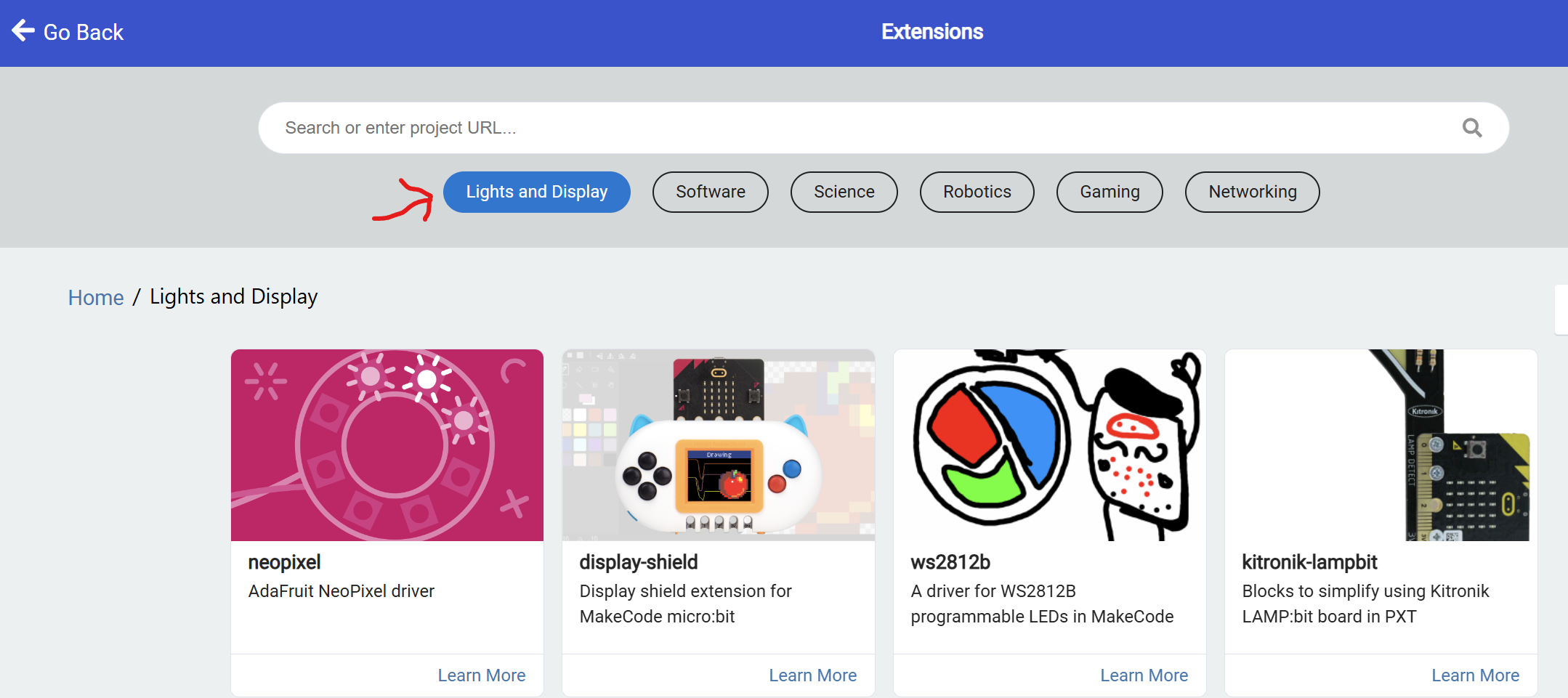 MakeCode extension dialog