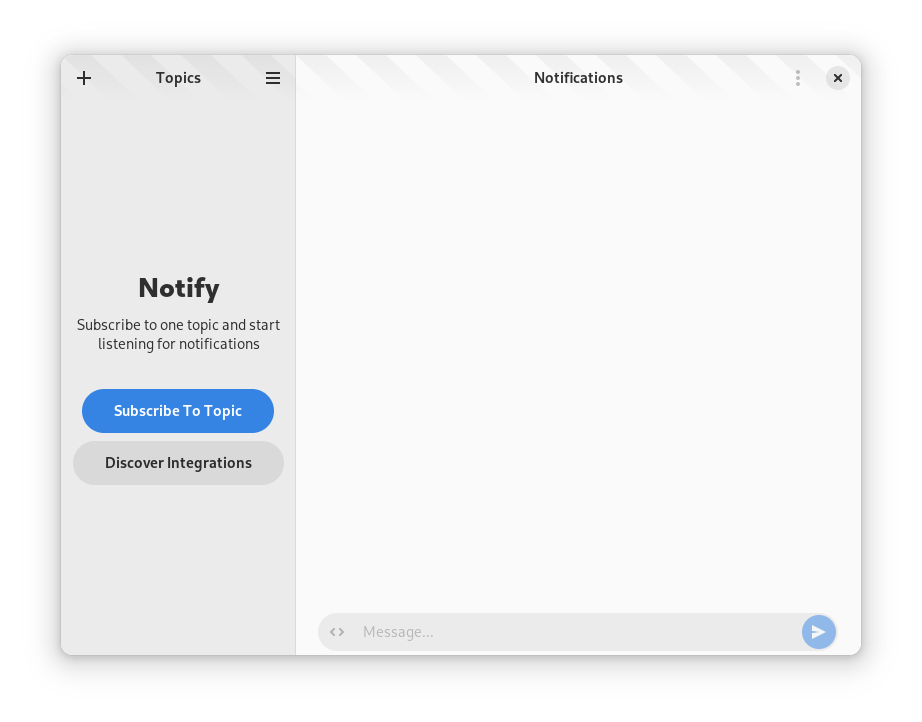 main view, no subscriptions