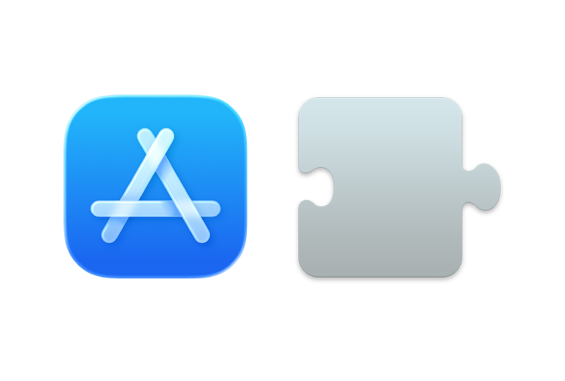 表示 App Store 和 macOS 延伸功能的圖像。