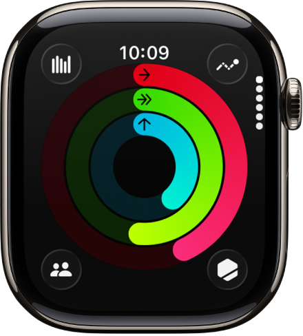 The Activity screen, showing the Move, Exercise, and Stand rings.