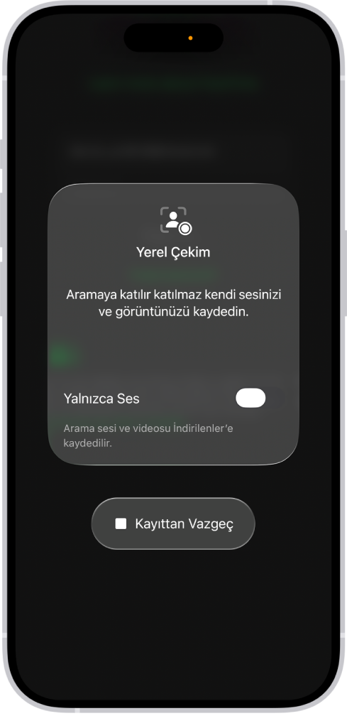 Video konferansın sizin tarafınızda Yerel Ses ve Görsel çekmeyi başlatma ekranı.