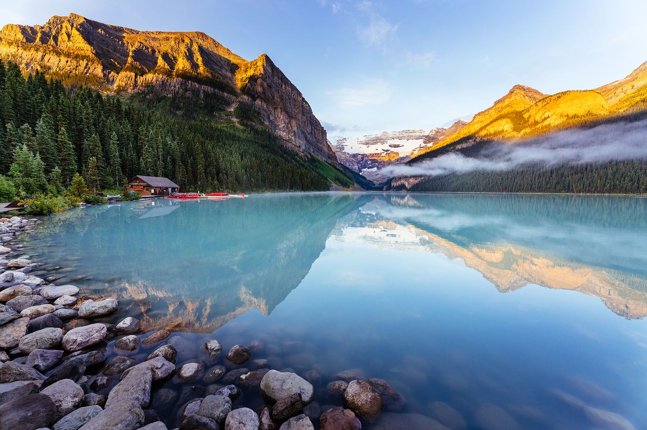 Lake Louise at sunrise.Credit: Francesco Riccardo Iacomino/Getty Images