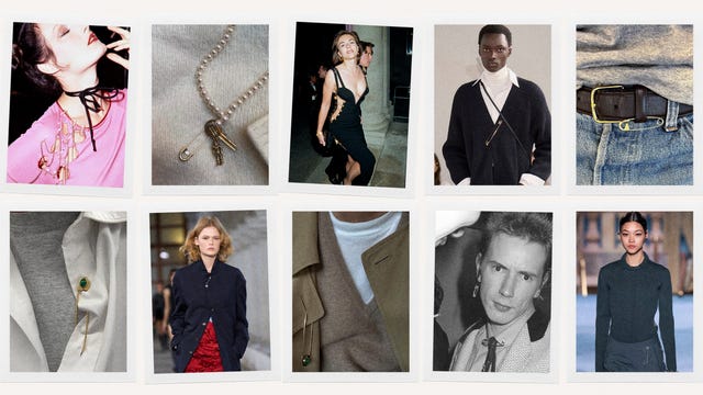 Collage of fashion images featuring jewelry, clothing details, and runway models. Collage of fashion images featuring jewelry, clothing details, and runway models.