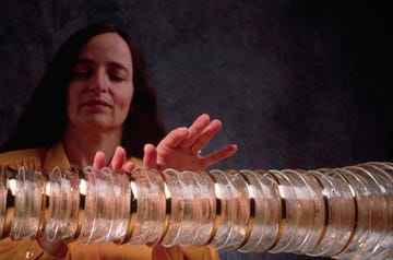 Woman Playing Glass Harmonica Woman Playing Glass Harmonica