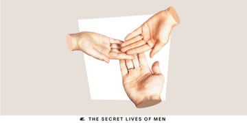 Three hands touching in a triangle formation. Three hands touching in a triangle formation.