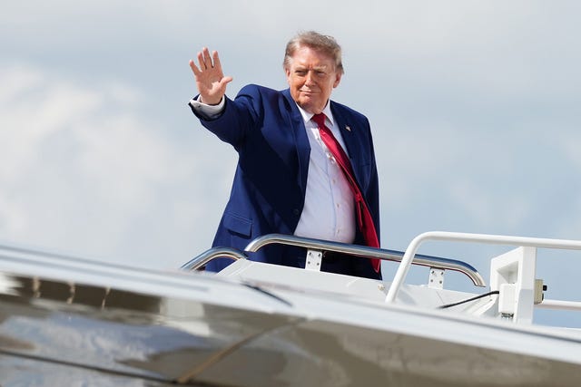 President Trump Departs For Weekend At Bedminster Golf Club President Trump Departs For Weekend At Bedminster Golf Club