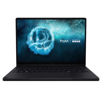 ASUS ProArt laptop displaying a colorful underwater scene with GoPro branding on the screen. ASUS ProArt laptop displaying a colorful underwater scene with GoPro branding on the screen.