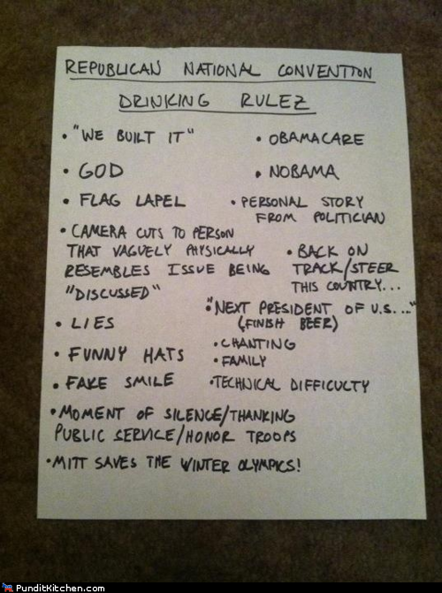 Pundit Kitchen: The RNC Drinking Game Pundit Kitchen: The RNC Drinking Game