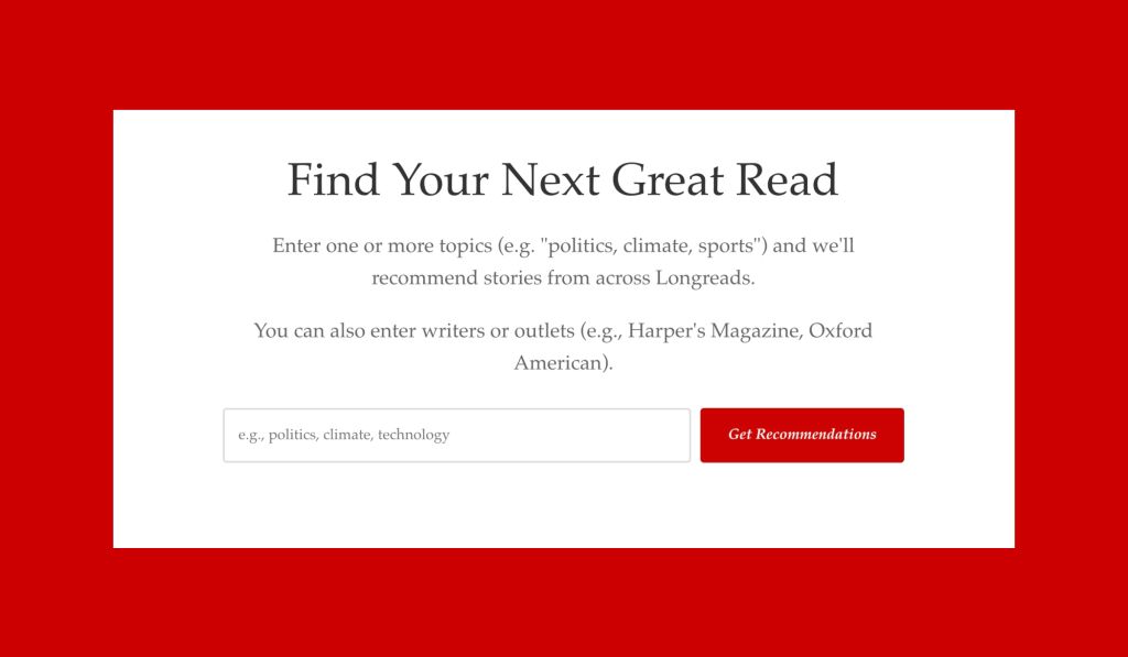 an image of a webpage that says "Find Your Next Great Read"