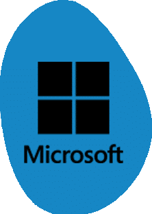 Microsoft Microsoft Logo, 4 squares like a window with Microsoft below