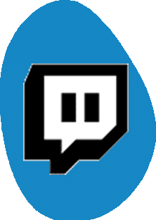 Twitch twitch logo, a chat bubble with eyes
