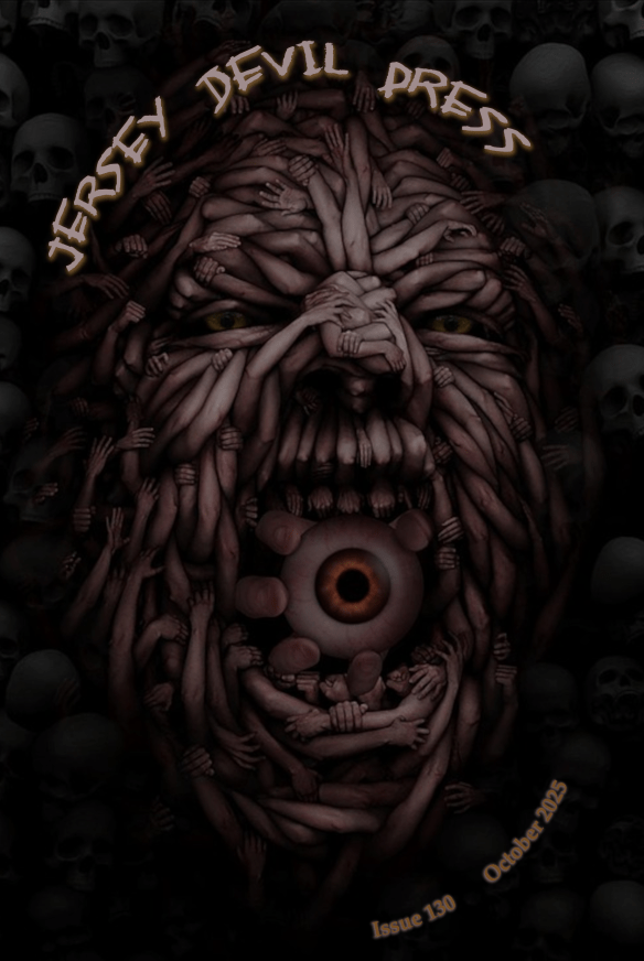 arm-textured face with eyeball in its mouth
