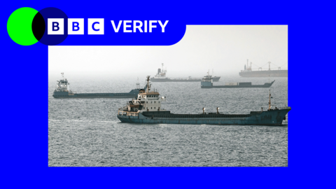 An image of five ships with the BBC Verify branding