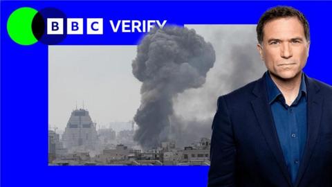 Plumes of smoke rise following reported explosions in Tehran on March 2, 2026